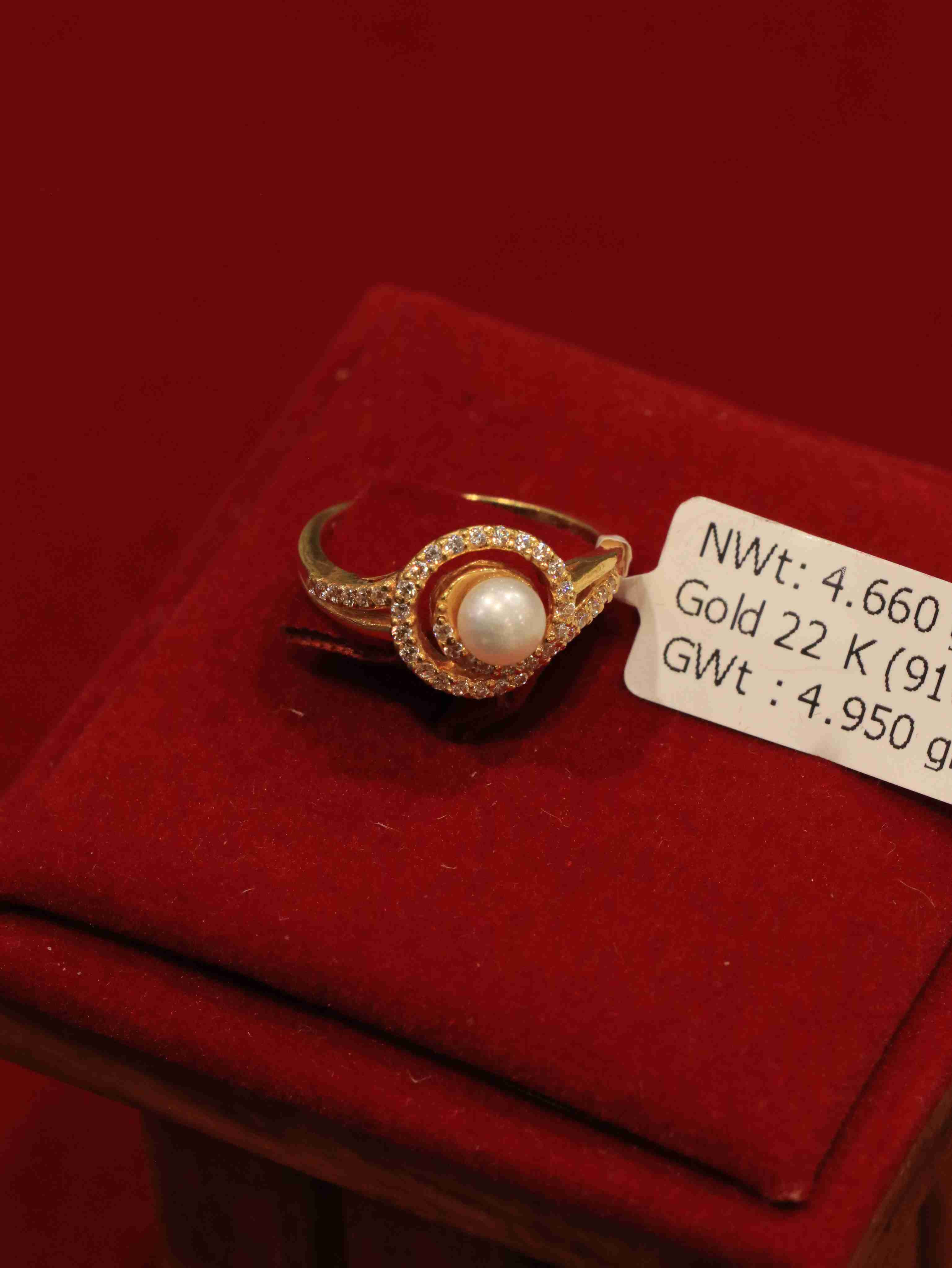 22K Gold Moti Ring for Women – Premium Daily Wear Jewellery