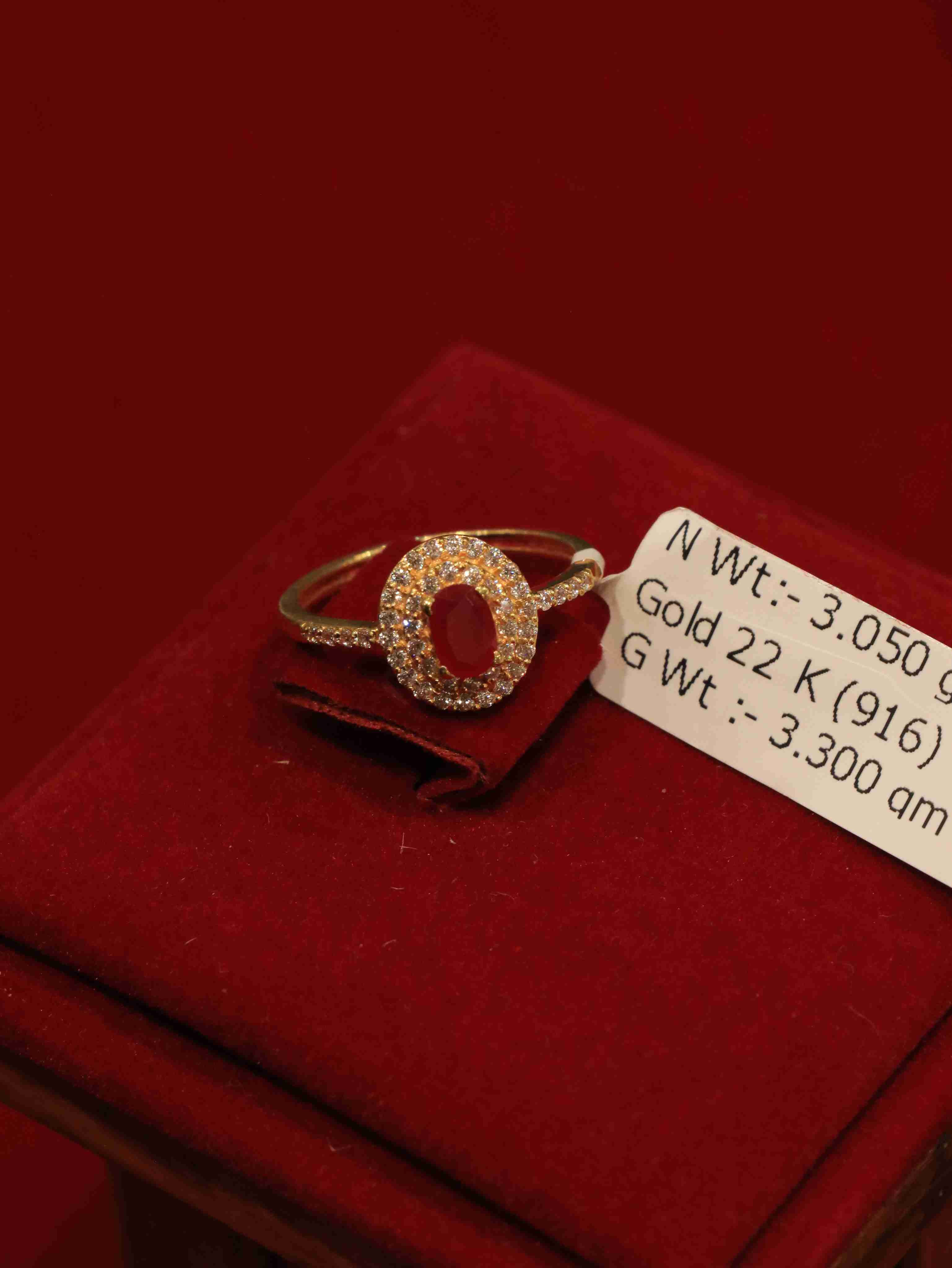 Close-up of 22K Gold Women's Ring, daily wear, elegant design, 26 lal