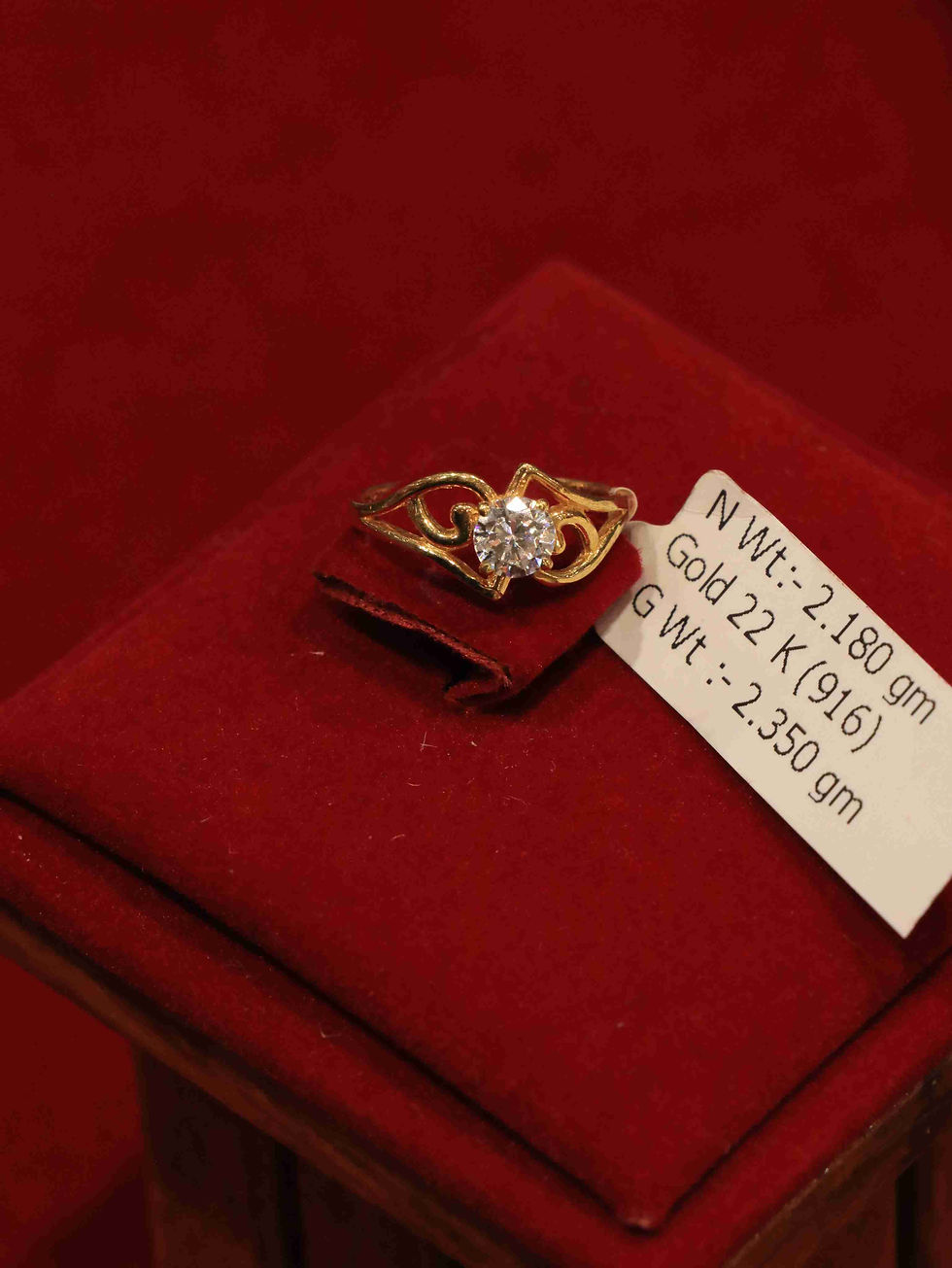 22K Gold Women's Ring with smooth finish for daily wear