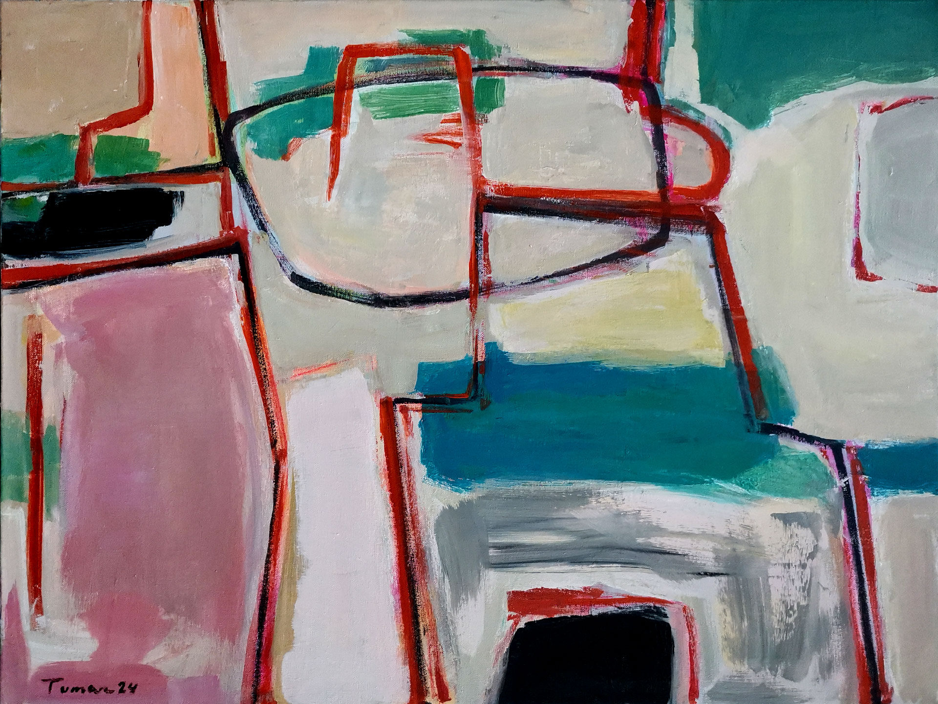 Liberation, acrylique sur bois, 70 x 100 x 2,5 cm