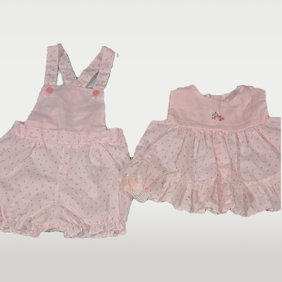 Thumbnail: Vintage Flower Two-Piece Overall and Top Set