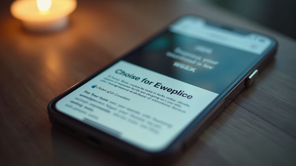 Close-up view of a mobile phone displaying a responsive website