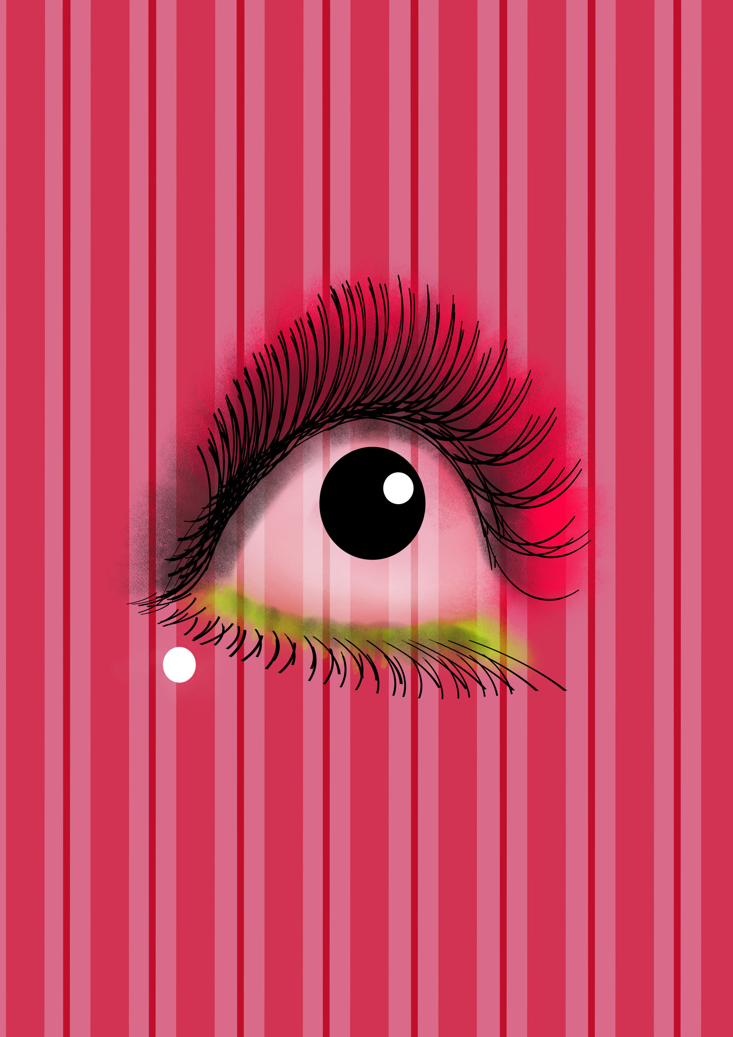 GAZE with Red pinstripe High quality illustrated digital print
