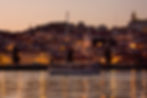 Alfama on a boat tour at sunset