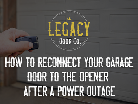 How to Reconnect Your Garage Door to the Opener After a Power Outage