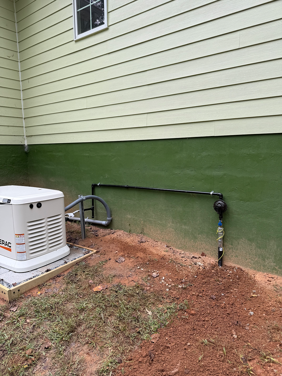 Propane line connection on side of home
