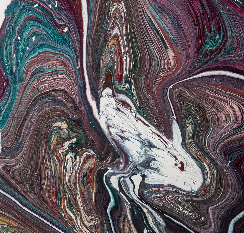 Detail of Purple Pour Mixed Media