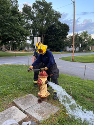 East Petersburg Firefighter opening fire hydrant