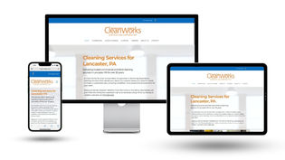 CleanWorks Services Inc website on the desktop, tablet and mobile