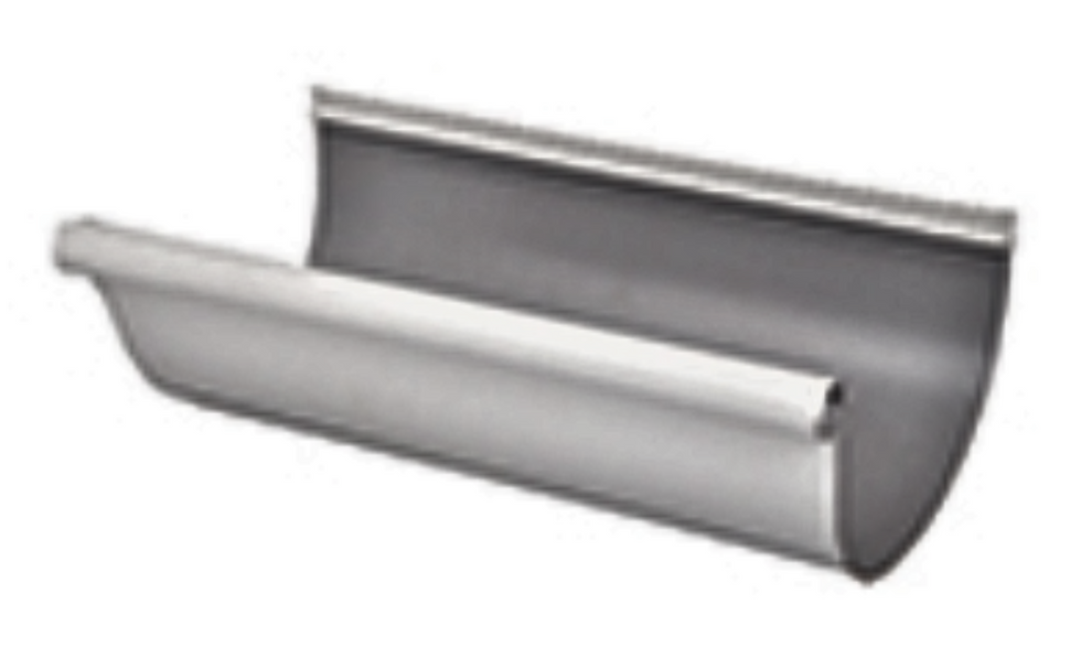Silver half-round gutter
