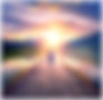 Woman on a path way with a beauitful sunset between mountains