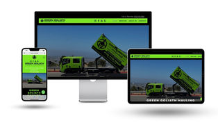 Green Goliath Hauling & Junk Removal website on desktop, tablet and mobile