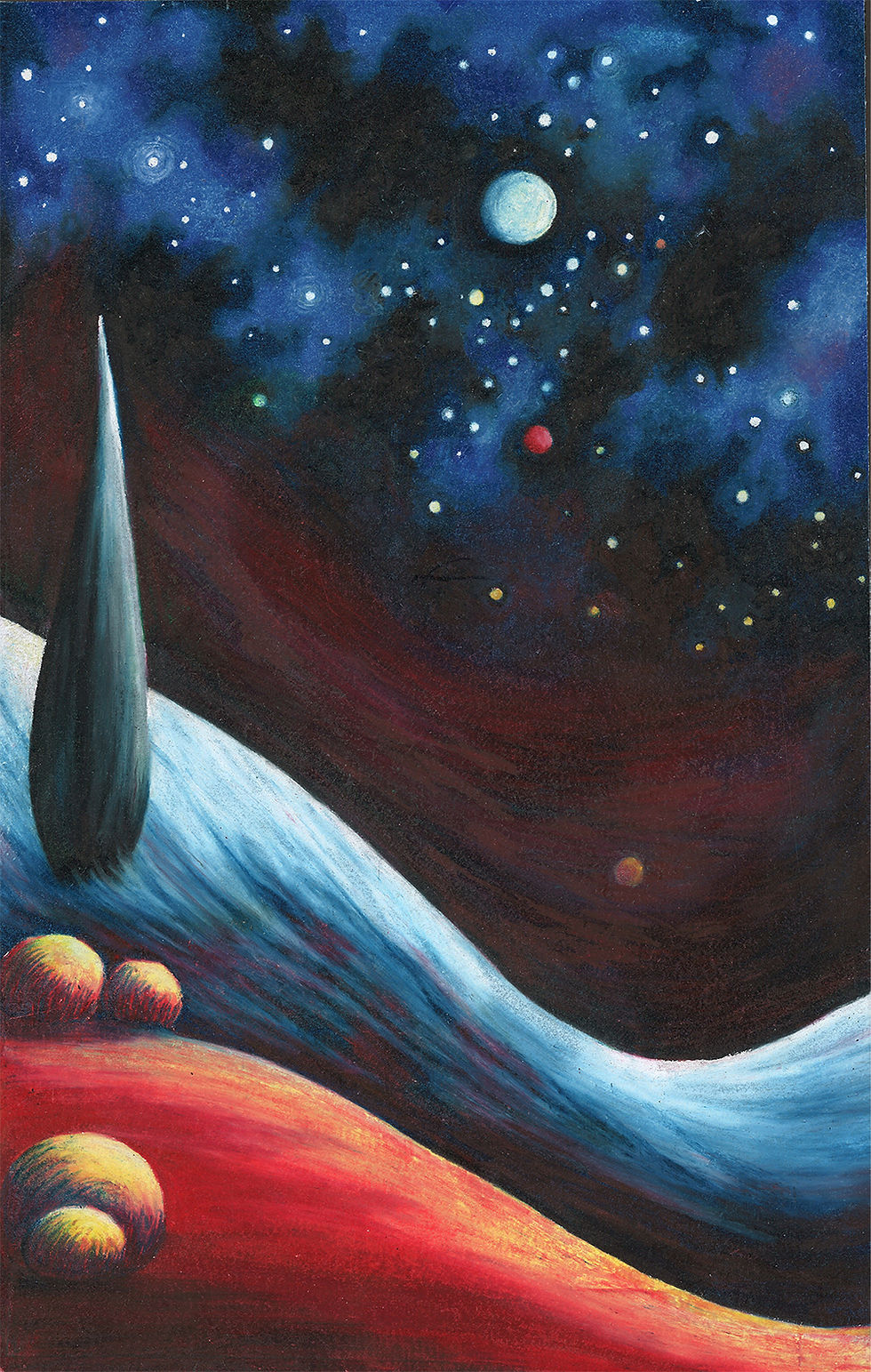 Night Scene on Mars | Metal Print