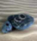 Silver band rings with oak leaves and small round sapphires