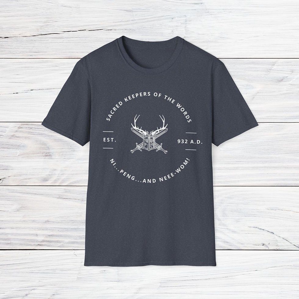 Thumbnail: Knights Who Say Ni Shirt | Keepers of Sacred Word Ni Tee | Holy Grail Gift