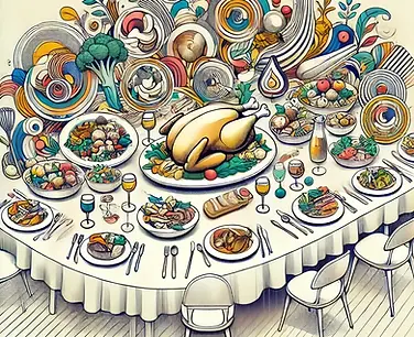 Surreal family meal art