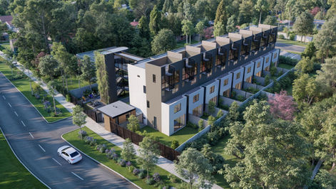 Vista aerea sur Maqueta 3d Townhouse la reina