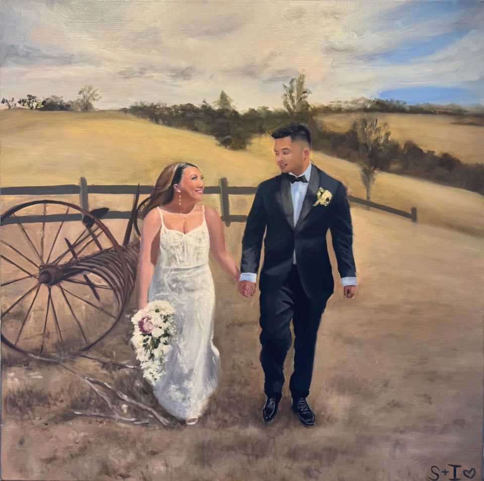 Inglewood Estate Live Wedding Painting, Melbourne venue