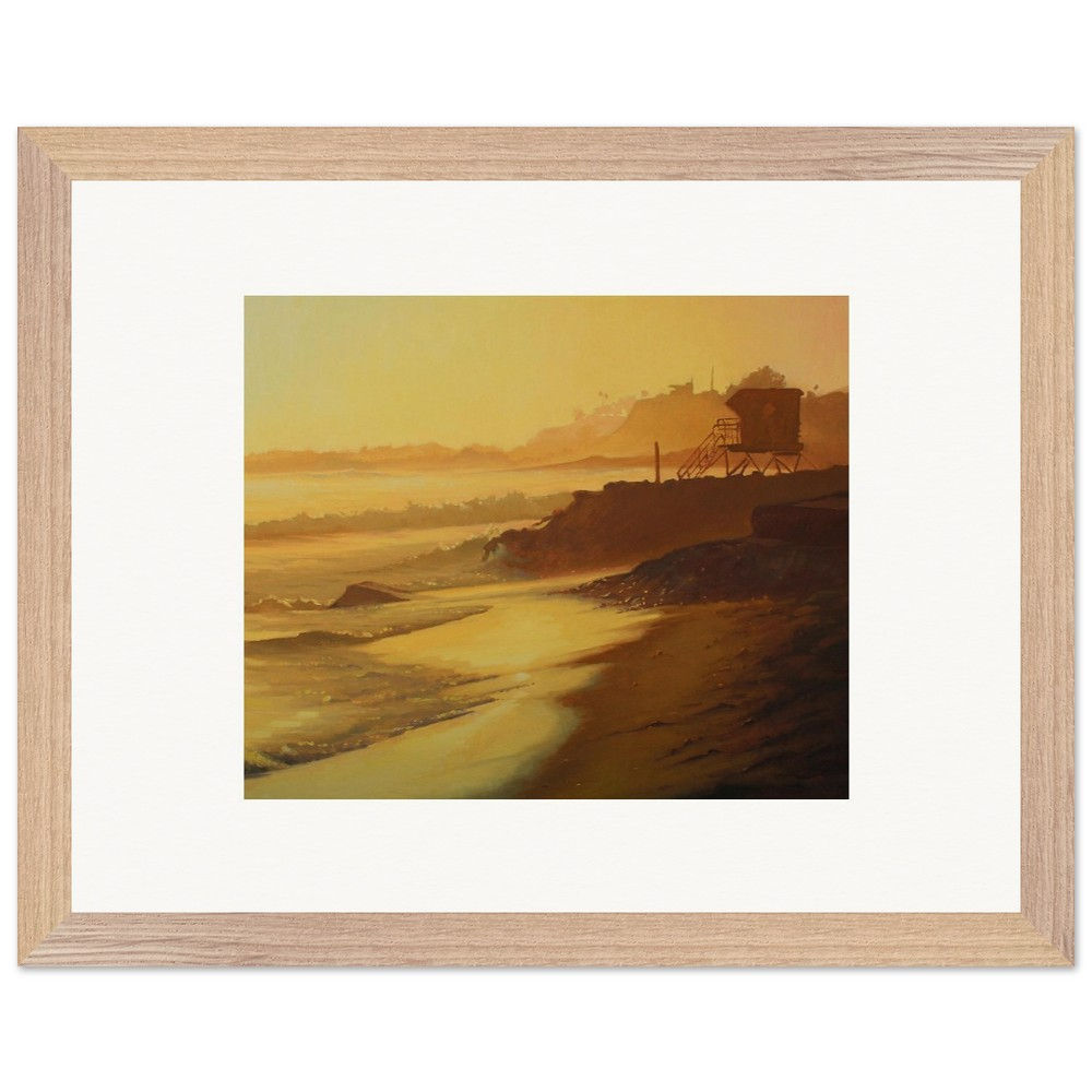 A Golden Shore Wooden Framed Print