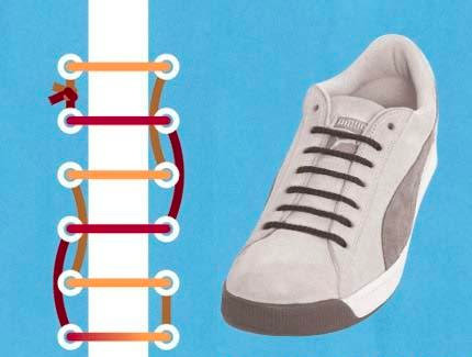 gaya mengikat tali sepatu hidden knot