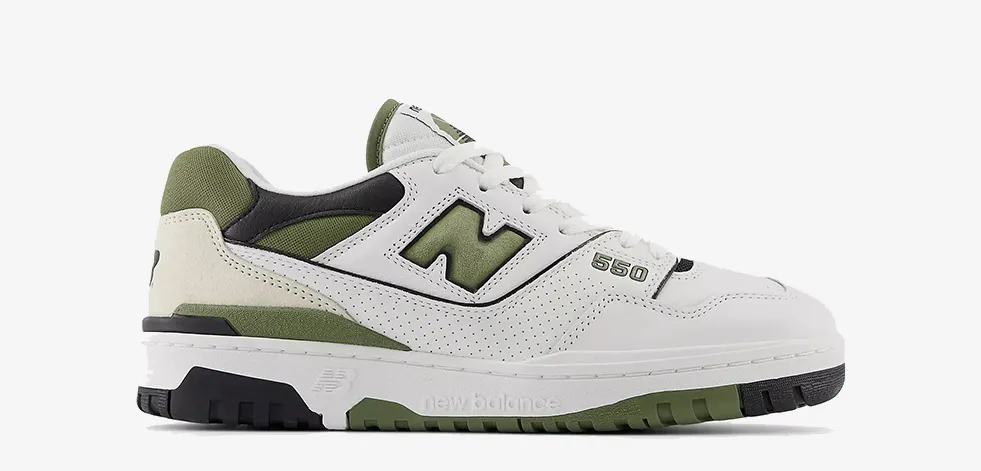 NB 550 White with dark olivine and black