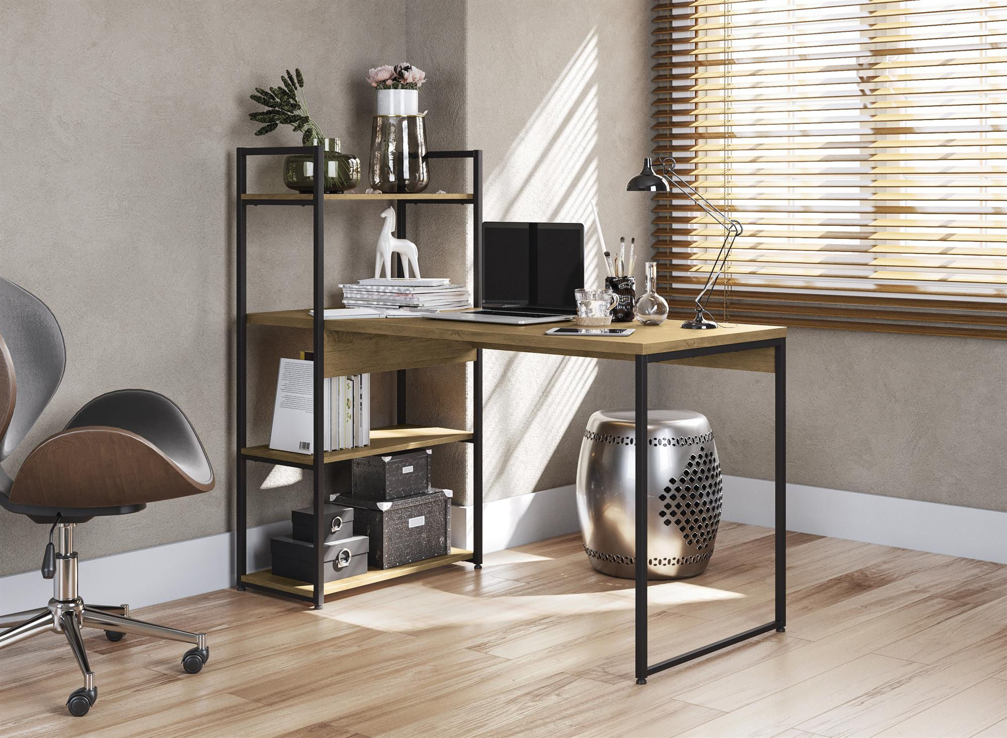 Mesa com prateleiras