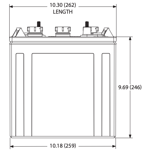 ภาพขนาดย่อ: Battery Deep Cycle TROJAN T-105  ( 6V225AH ) แบตเตอรี่สำหรับรถกระเช้าไฟฟ้า