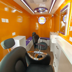 mobile barbershop interior