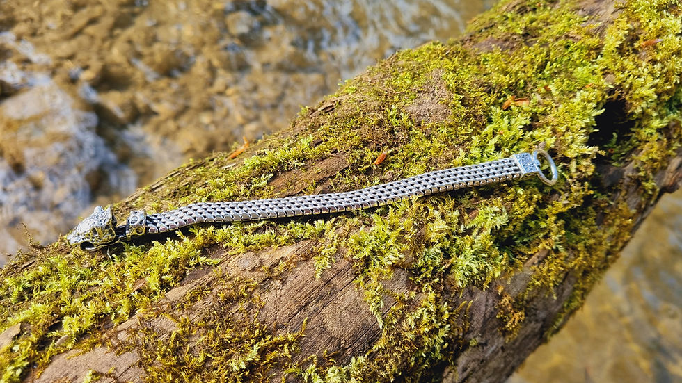 Miniaturbild: Silberarmband mit Jaguarmotiv - 18 cm