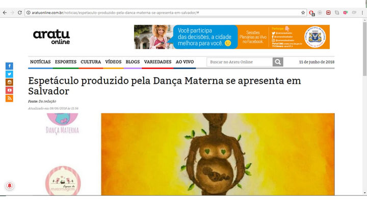 Matéria sobre "O Ciclo da Vida" na Aratu Online