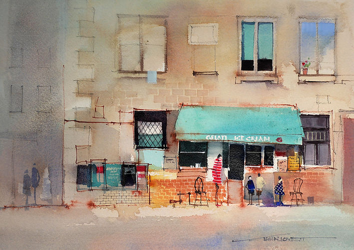 Watercolor Painting demonstrating compound colors