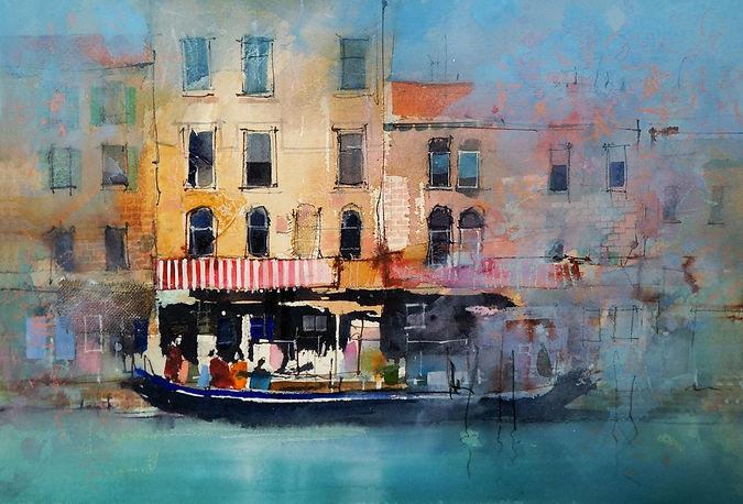 Watercolor painting of Venitian Canal