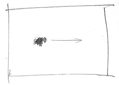 Sketch showing focal point moved to the left.