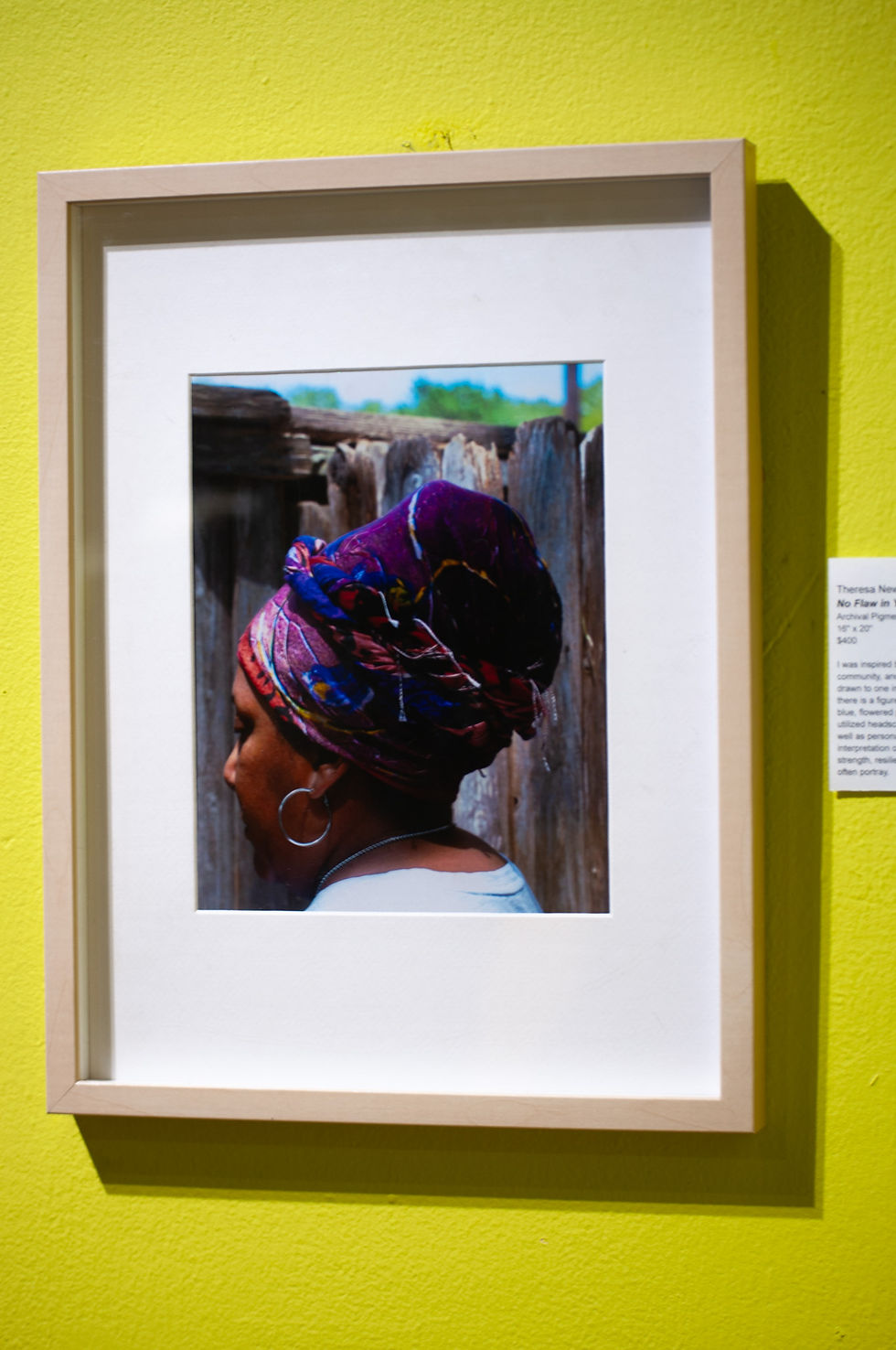 Photograph of Theresa Newsome's "No Flaw In You" in From Here y de Allá: Reflections on Elizabeth Catlett Mora at the Esperanza Peace and Justice Center.