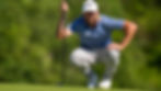 Sam Burns reviews his line on a putt at a recent golf tournament.