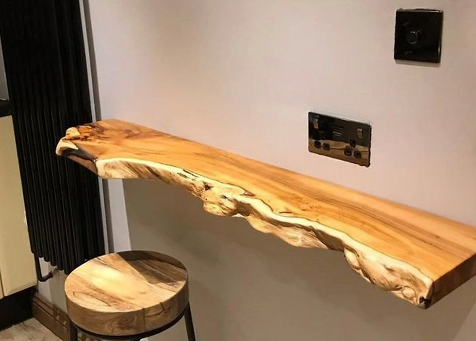 Wooden Shelf With A Natural Edge