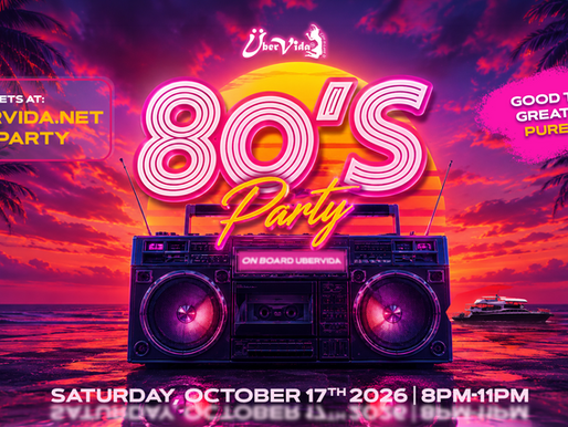 Party like it’s 1985! 🪩 Join ÜberVida Bermuda for an epic 80s Party on October 17, featuring all the hits, dancing, retro outfits & yacht vibes.