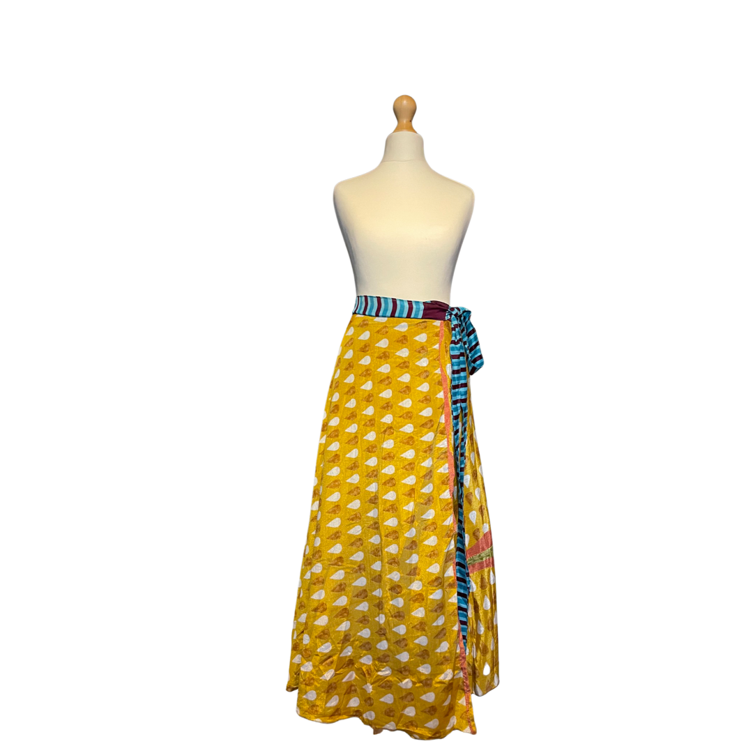 Recycled Saree fabric wrap skirt