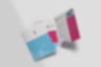 Masterpiece Technologies brand book mockup on a table