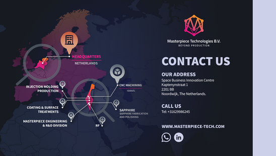 Masterpiece Technologies contact page showing headquarters location map and contact details