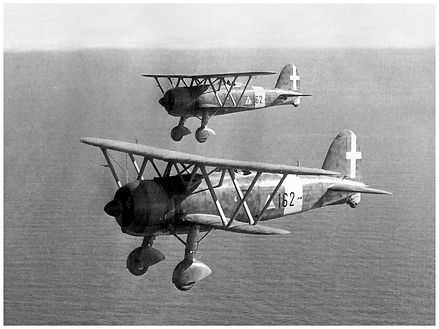 Fiat CR.42 de la 162.ª Squadriglia sobre las islas del Egeo en 1940