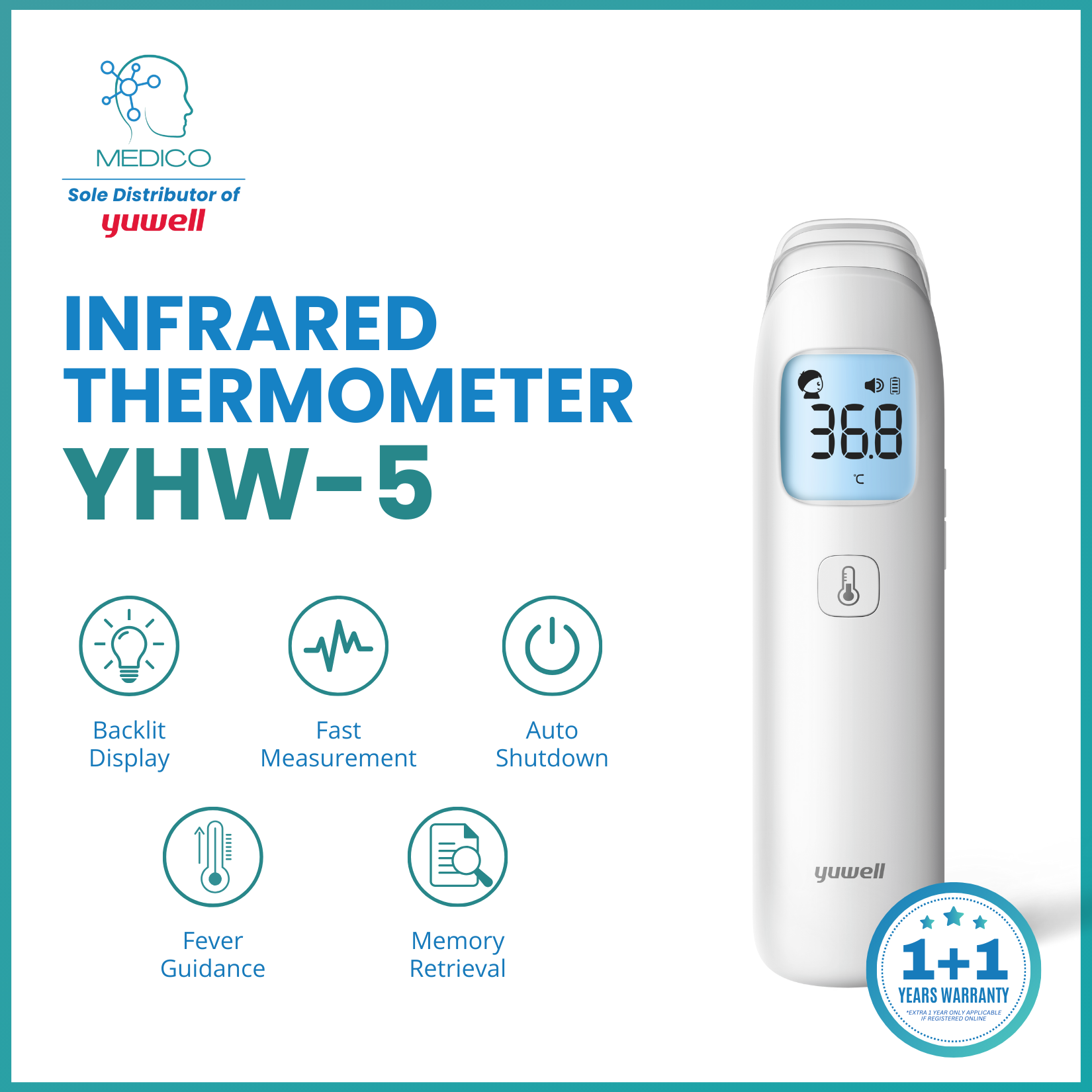 Features of Yuwell YHW-5 Infrared Thermometer
