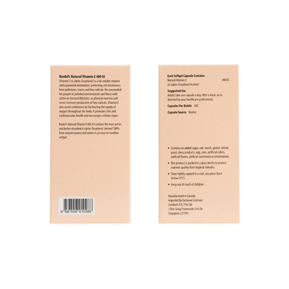 Thumbnail: Kordel's Natural Vitamin E 400 IU (100 Softgel Caps)