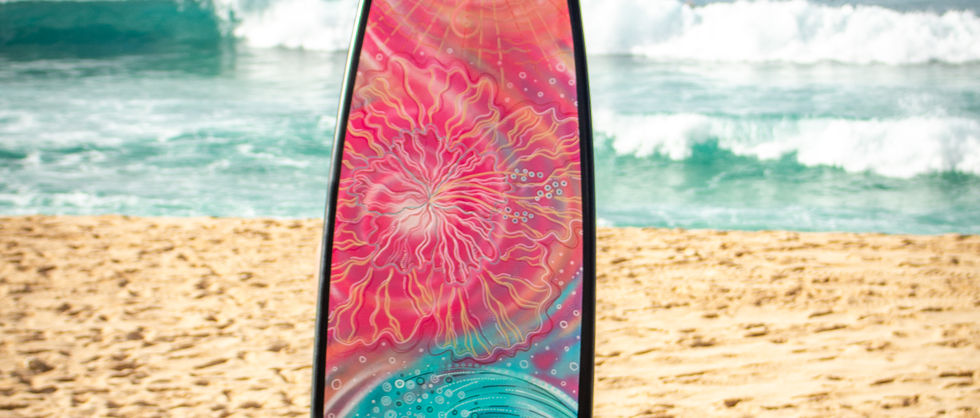 surfboard art, ripptide art, jessica Ripp, haku lei, hawaii, oahu, northshore