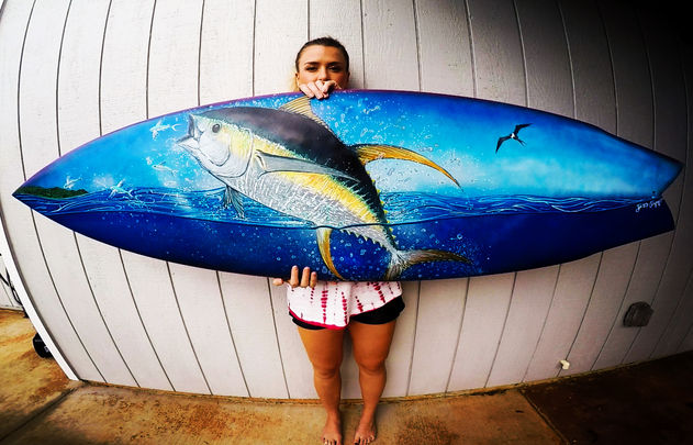 ripptide art, custom surfboard art, hawaii, oahu, hawaiian art, surf art, north shore art