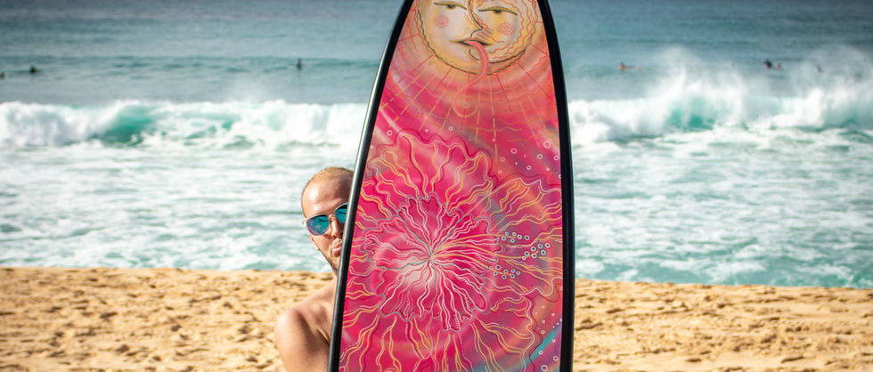 surfboard art, ripptide art, jessica Ripp, haku lei, hawaii, oahu, northshore