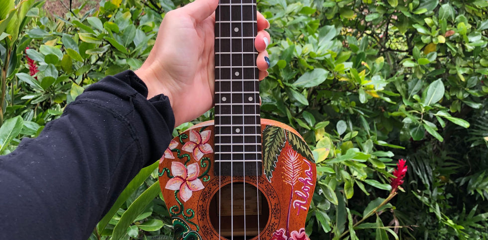 ukulele art, jessica ripp, ripptide art, posca art, oahu, hawaii, tropical, one of a kind