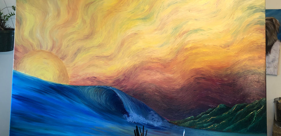 ripptide art, jessica ripp, oahu, hawaii, northshore, oil painting, hawaii art, ocean, waves