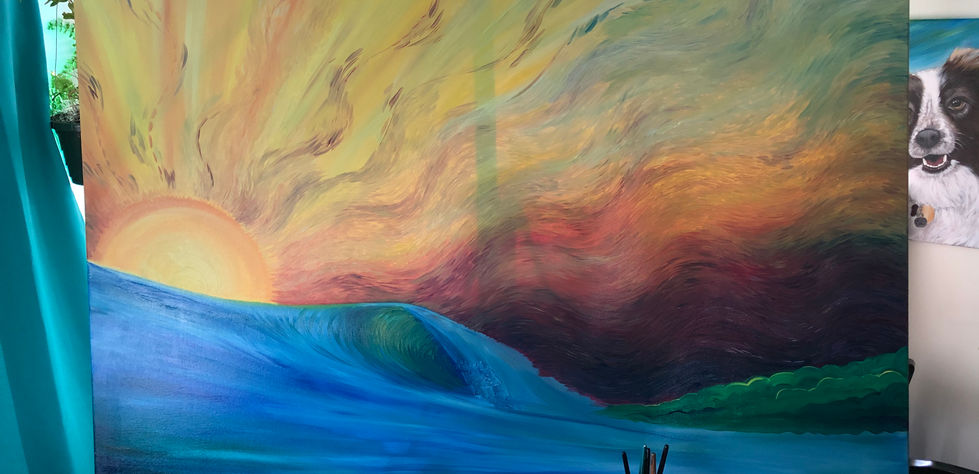 ripptide art, jessica ripp, oahu, hawaii, northshore, oil painting, hawaii art, ocean, waves