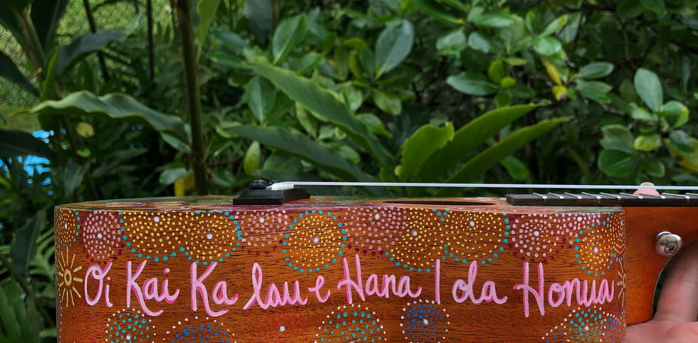ukulele art, jessica ripp, ripptide art, posca art, oahu, hawaii, tropical, one of a kind